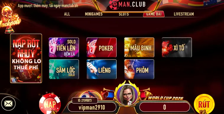 Danh Mục Game Bài ManClub Đỉnh Cao Sòng Bài Trực Tuyến Chinh Phục Những Chiến Thắng Vang Dội